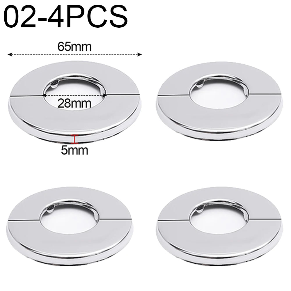 ShowerEase Self-Adhesive Round Faucet Escutcheon Covers - Stainless Steel