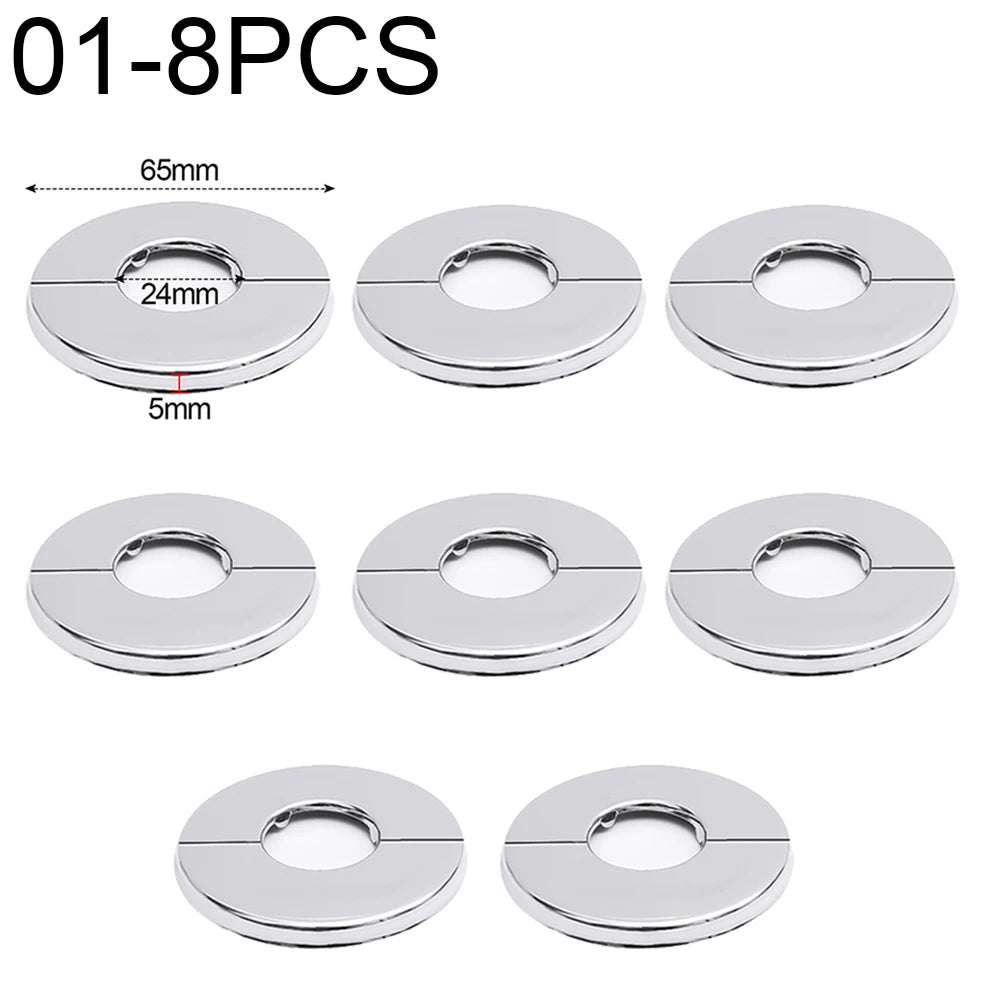 ShowerEase Self-Adhesive Round Faucet Escutcheon Covers - Stainless Steel