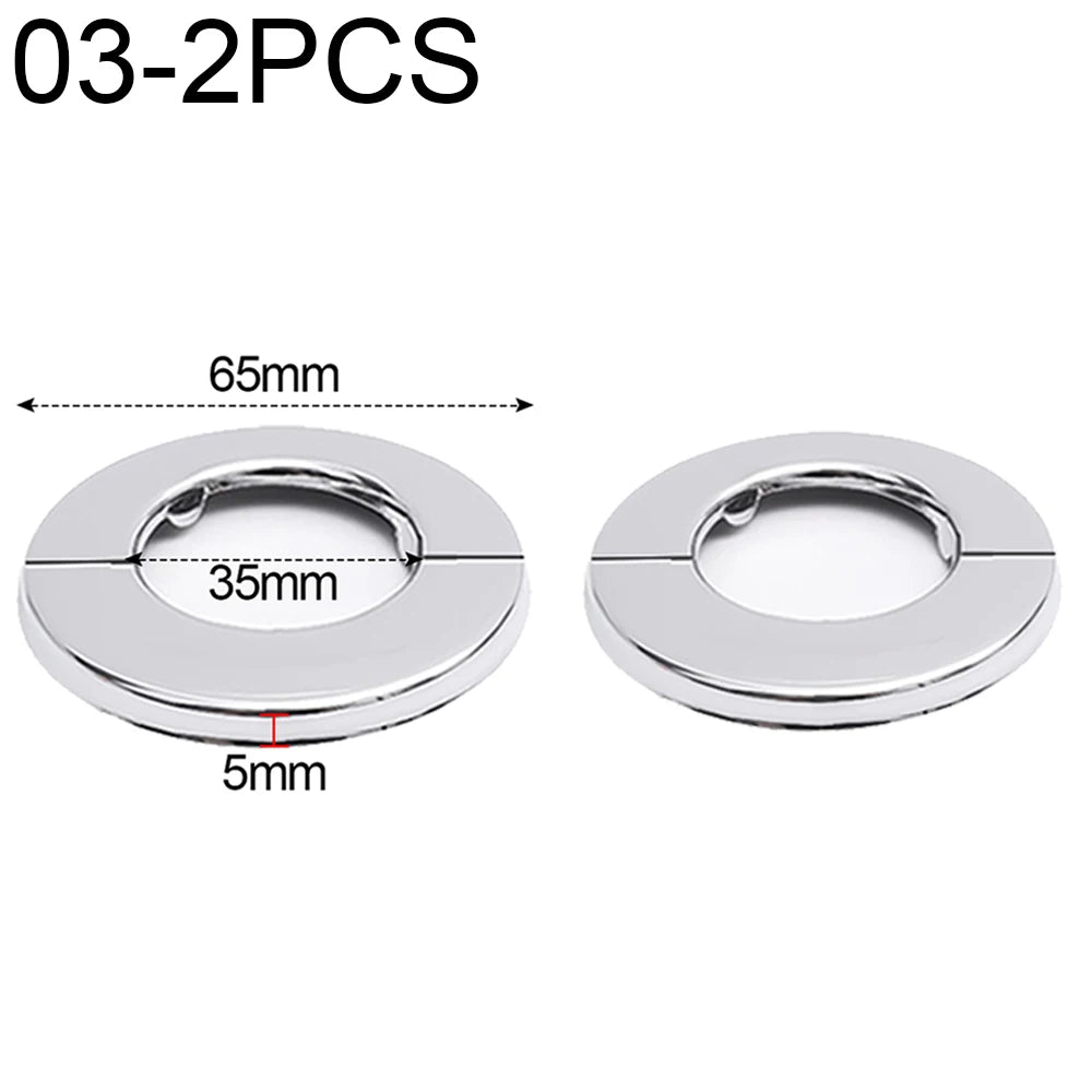 ShowerEase Self-Adhesive Round Faucet Escutcheon Covers - Stainless Steel